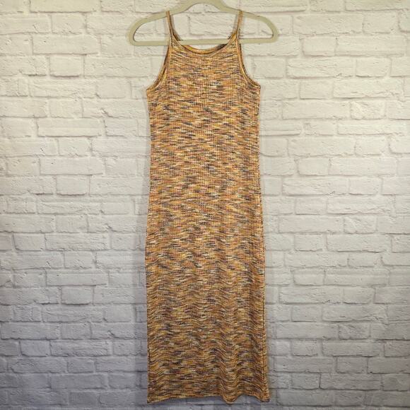 Y Maurices 24/7 Multicolor Space Dye Bodycon Midi Dress NWT Womens Size S Yellow - Picture 4 of 8